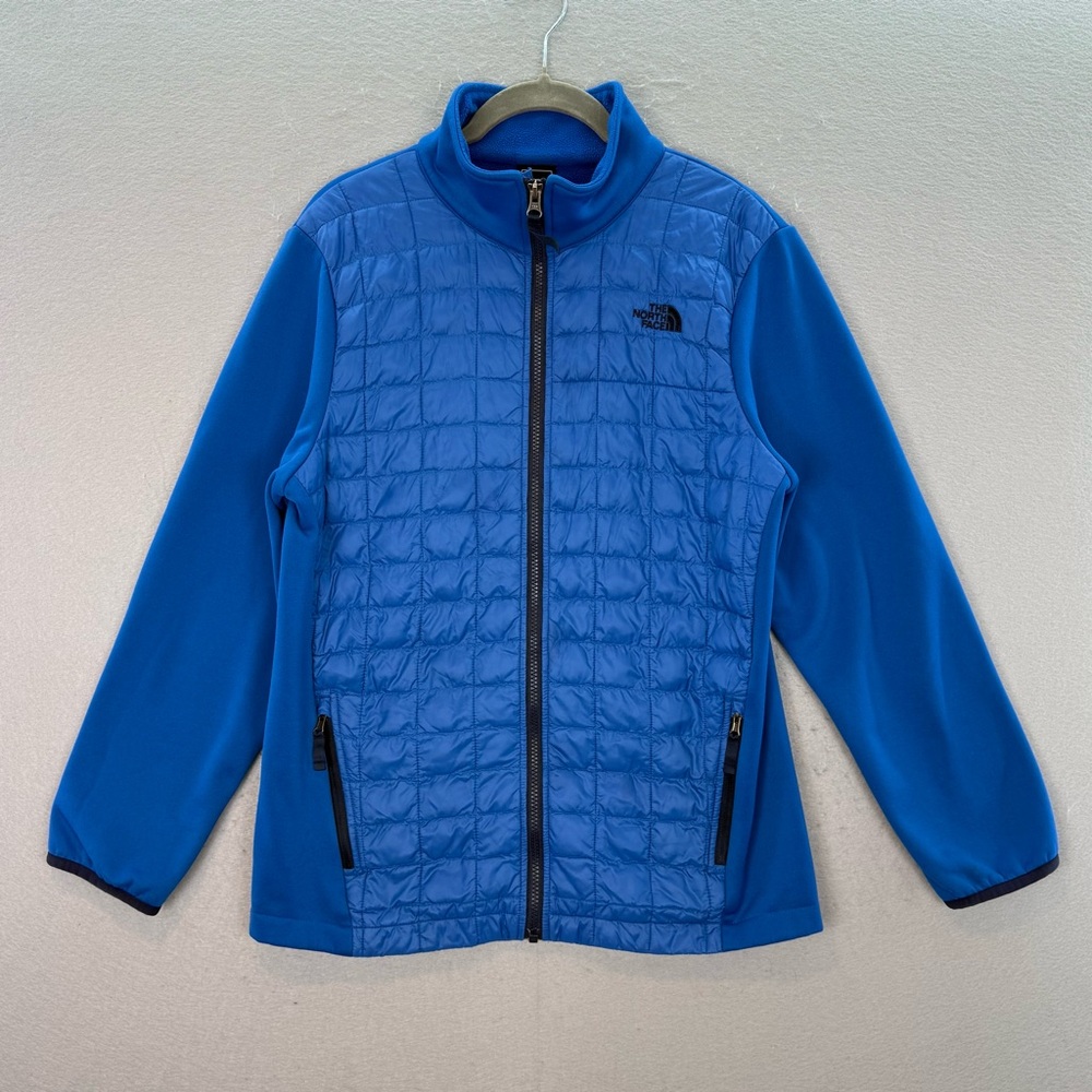 The North Face -Youth Boys Thermoball Hybrid Jacket 
 blue zip up quilted top XL
